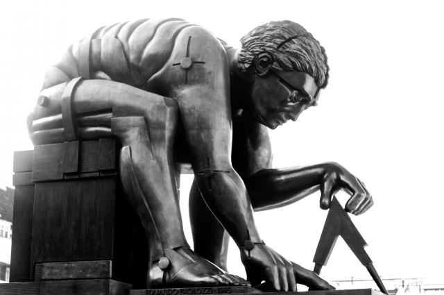 Paolozzi's massive statue of Isaac Newton 