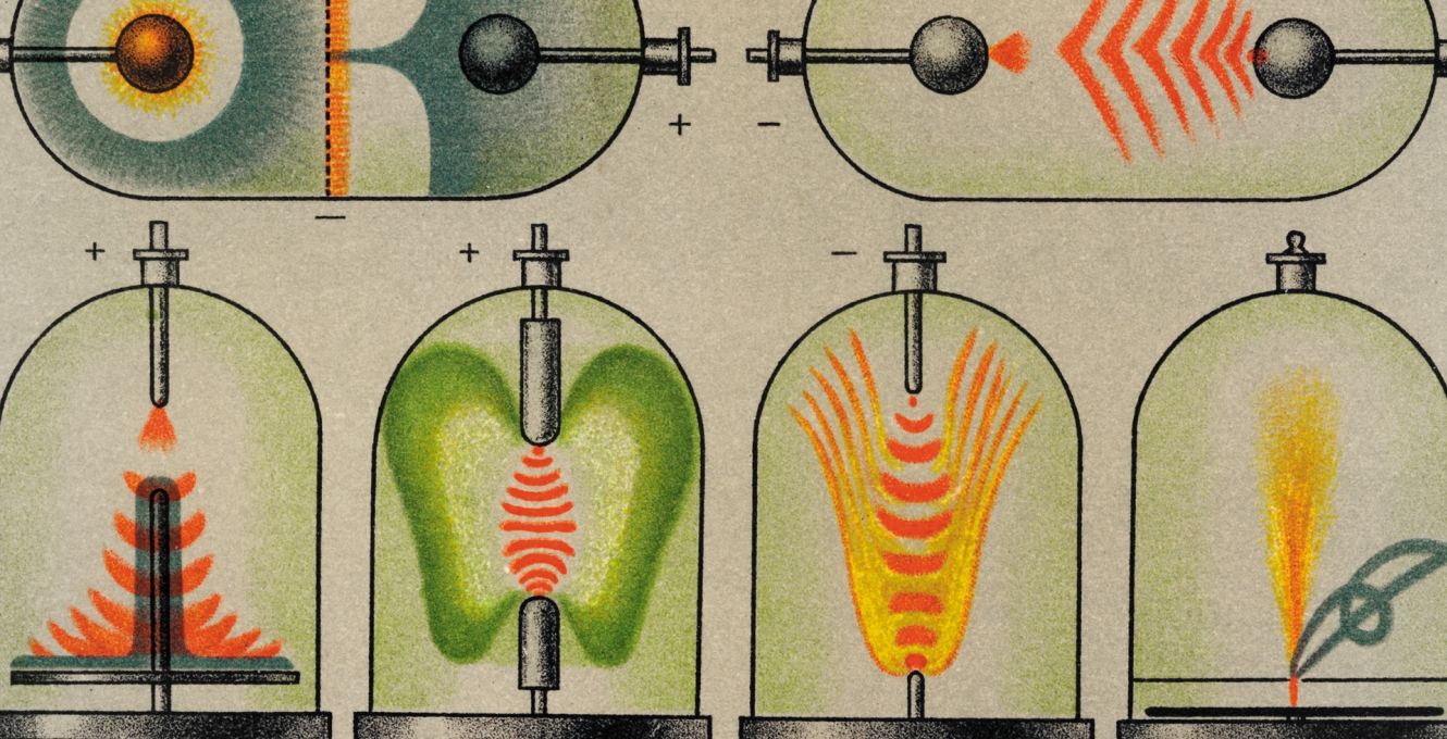 Drawings of electrical currents models from 1909