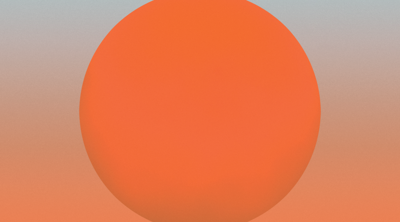 Ominous dark orange sun on blue and orange gradient background.