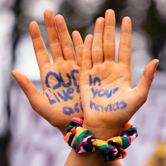 Activist hands