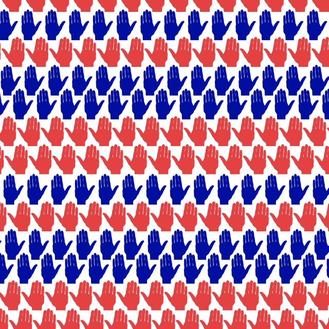 Red and blue hands