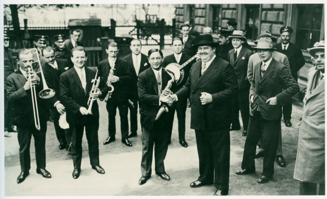 Wilder with Paul Whiteman and band