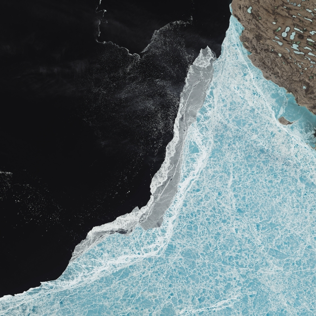 satellite image of ice formations