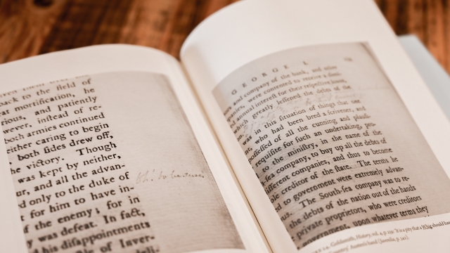Closeup of Jane Austen book containing text image