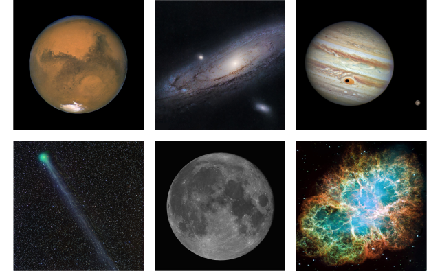 moons, planets and stars