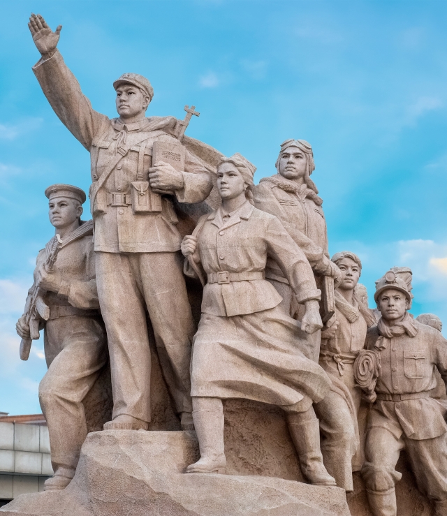 Monument of people at Memorial Hall of Chairman Mao