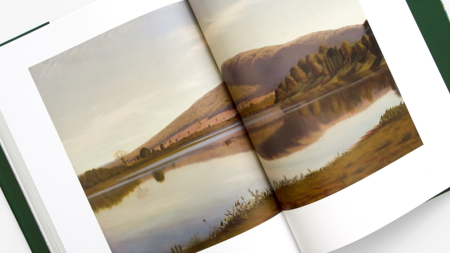 Painting Dissent - page spread with lake landscape painting