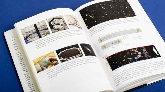 When Galaxies Were Born page spread - multiple color images of space