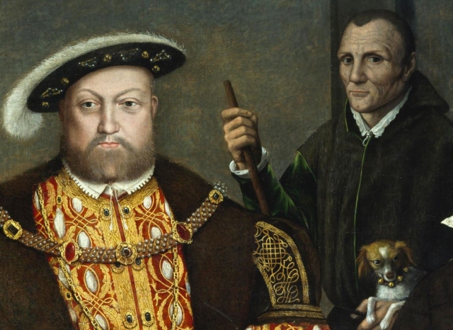 Detail of the painting "Posthumous Portrait of Henry VIII with Queen Mary and Will Somers the Jester"