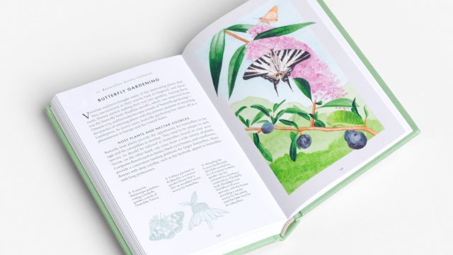 The Little Book of Beetles - Butterfly Gardening 2 page spread with text and illustrations.