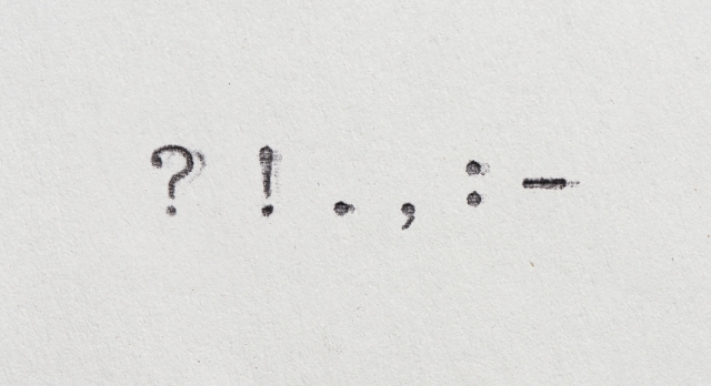  Punctuation marks from typewriter.