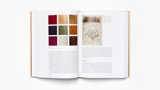 The Royal Inca Tunic - page spread with loom samples and illustration.
