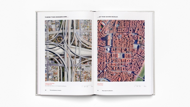 The Architecture of Urbanity - aerial photography of 2 urban areas pagespread.