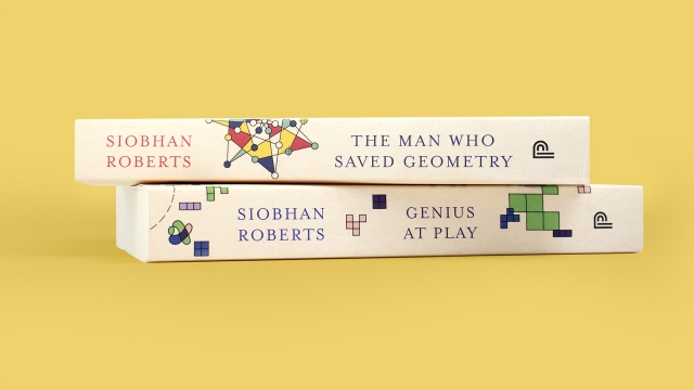 The Man Who Saved Geometry & Genius at Play book spines.