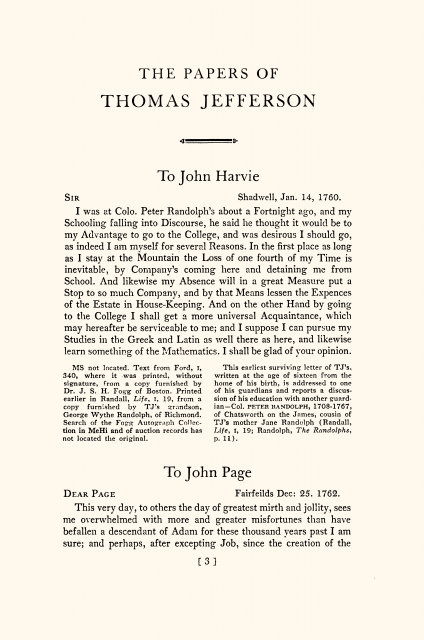 The Papers of Thomas Jefferson - Volume 1 - Page