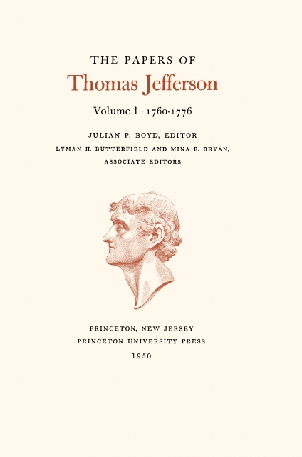 The Papers of Thomas Jefferson - Volume 1 - Title Page