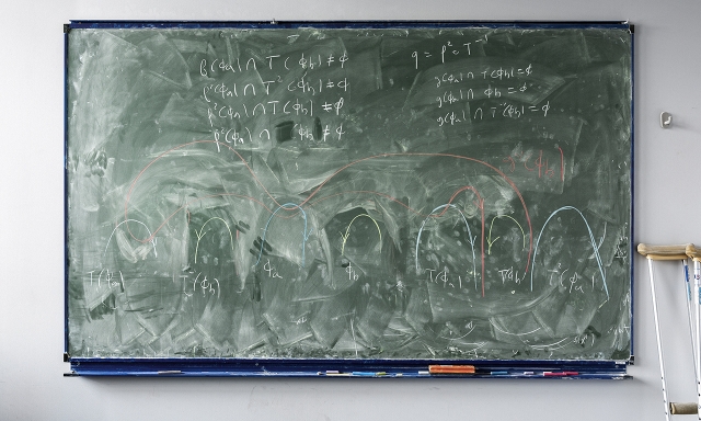 Chalkboard of Patrice Le Calvez. Photograph by Jessica Wynne.
