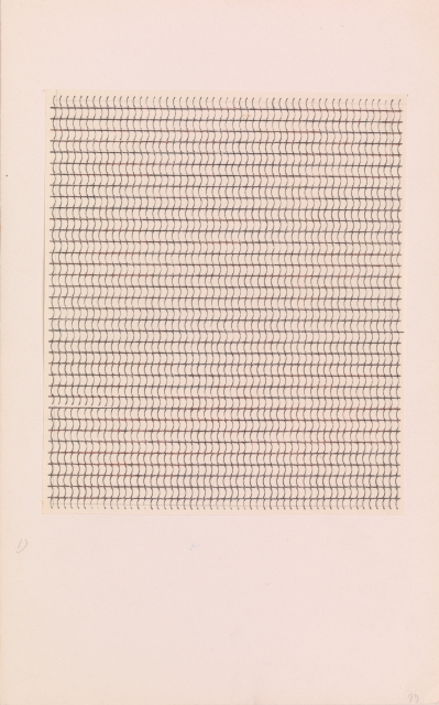 Anni Albers, Study made on the typewriter. Typed parentheses and dashes form a pattern.