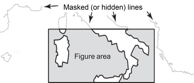 Map with masked (or hidden) lines