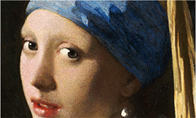 Girl with Pearl Earring color closeup.