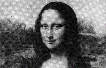 Photograph of Mona Lisa with poor resolution.