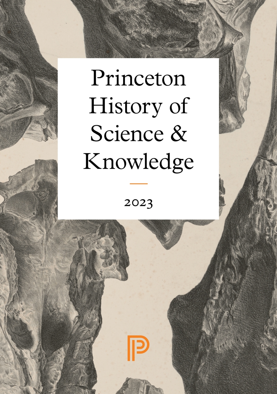 Cover of History of Science and Knowledge catalog 2023 featuring fossils