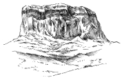 Illustration of a Klippe rock formation