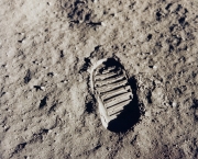 Human footprint on the moon