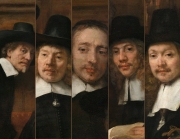 Detail of Syndics of the Drapers' Guild by Rembrandt